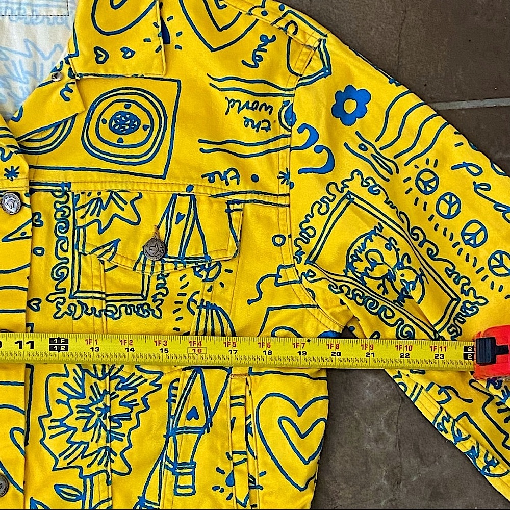 Moschino • Yellow Graffiti Denim Jacket (40) - Picture 11 of 14